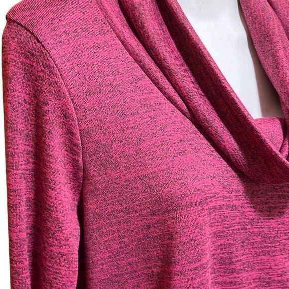 Notations Womens Top Sz XLP Heathered Rust Pullover Cowl Neck Asymmetrical NWT - Picture 2 of 6